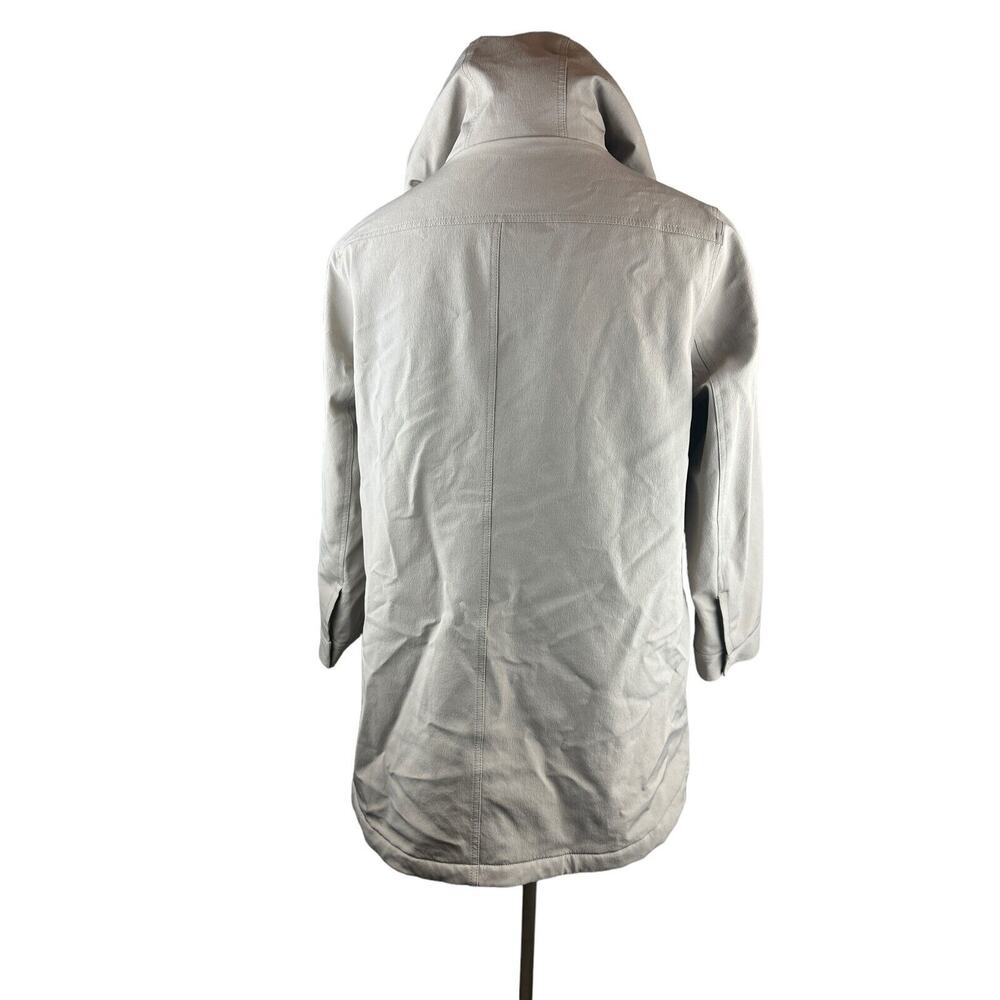 J. Jill Fit Sherpa Lined Full Zip Hooded Coat Beige Zip Pockets XL Cozy Warm EUC - Picture 10 of 16